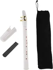 TOGEVAL Abs Mini Saxophone Portable Educational Musical Instrument White for Boys and Girls and Adults