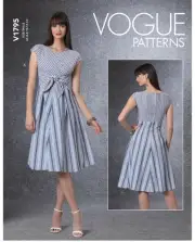 VOGUE SEWING PATTERN 1795 MISSES 14-22 SLEEVELESS DRESS, WRAP BODICE, WAIST TIES