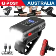 Rechargeable Bike Light Set USB Bicycle Waterproof Headligth Warning Lights AU