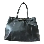 NEW Kenneth Cole Black Leather SHOULDER HANDBAG Tote Jill Wrap Paport PURSE