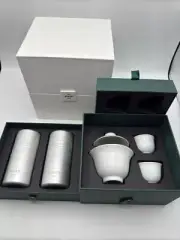 Berluti Tea Set Silver White Calligraphy Novelty with Storage Box premium price
