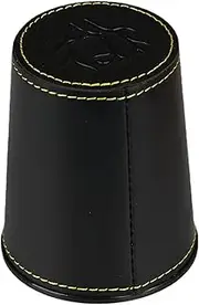 Black Leather Dice Cup, Felt Lining for Craps and Other Dice Games.