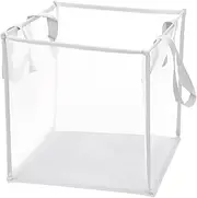 Rustark 1 Pack White Mesh Pop Up Laundry Hampers Foldable Lightweight Laundry Baskets with Durable Handles Collapsible Dirty Clothes Laundry Bin for Bedroom Dormitory Travel Storage