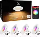 Smart Wi-Fi Recessed Can Light RGB LED Retrofit Downlight 6 inch 4 PCS