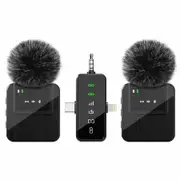 3 in 1 Wireless Lavalier Microphone for iPhone Android, Wireless Microphones, Noise Canceling for Recording, Live Streaming, YouTube, TikTok