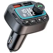 Car Charger Bluetooth 5.3 FM Transmitter 30W USB C Car Adapter Wireless MP3
