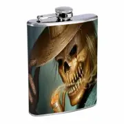 Skeleton Theme D13 Flask 8oz Stainless Steel Hip Drinking Whiskey