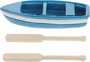 CORHAD Boat Model and Paddles Resin Toy Ocean Decor Educational Micro Landscape Ornament