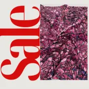 Broken Glass Sequin Design/Geometric/On Black Stretch Velvet Fabric Sold by YRD