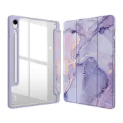 MCC For Samsung Galaxy Tab S9 FE 10.9" Case Cover Clear Back Marble X510 X516 [Purple]