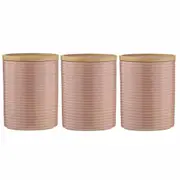 Ashdene Kitchen Canisters Set of 3 Stax Toffee Ceramic with Bamboo Lids