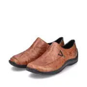 Rieker Women's L1750-22 Celia Brown Comfortable Slip-On Loafers, Size EU 41