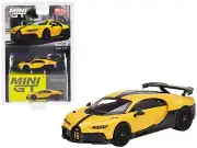 1/64 TSM MINI GT Bugatti Chiron Pur Sport 16 Black Stripe Model Yellow MGT00428