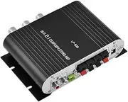 Tihebeyan 2 Channel 12v 15w Bass Amplifier Stereo Amplifier Small Amplifier Car Home Audio Power Amplifier Digital Amp(Black)