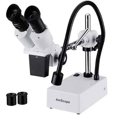 20X-30X Widefield Stereo Microscope with Boom Arm Stand and LED Incident Light