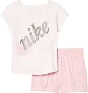 [Nike] Kids Baby Girl's Script Futura Tee & Shorts Set