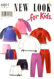 New Look 6801 Girls Tops, Skirts, Pants Sz 2-7 Sewing Pattern