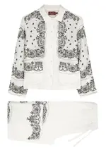 Desmond & Dempsey Bandana-print Linen Pyjama set - Cream M (UK12 / M)