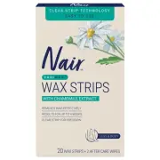 Nair Easiwax Large Wax Strips | Clear Strip | 20 pack | Legs & Body
