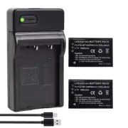 2xRechargeable Battery +Charger for CONTAX BP-1500S Tvs Digital KYOCERA BP-1500S