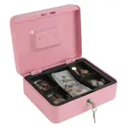 Large Metal Cash Box with Money Tray and Key Lock for School Supermarket Lockers