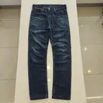 二手【LEVI'S】527修身直筒牛仔褲靴型褲紅色車線W28 L32腰圍30吋褲長103公分藍色