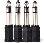 4 Pcs 6.35mm 1/4 inch Stereo Male Plug to 3.5mm Female Socket Mini Jack Adaptors