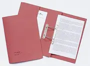 Exacompta Guildhall Pocket Spiral File, 315 GSM, Foolscap, Left Hand Pocket - Red, Pack of 25