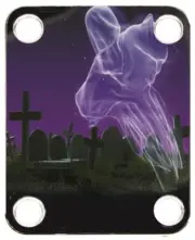 Neckplate to fit Electric Guitar Graphical PJ Bass Strat Tele Graveyard Ghost