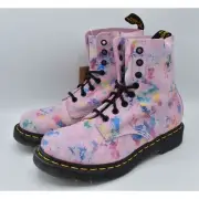 Dr Martens 1460 Womens Size 7 Pascal Pink Floral Rainbow Leather Combat Boots