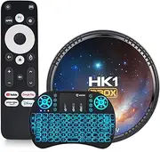 CHROX Android TV Box 13.0,HK1 RBOX W2T S905X2 Quad-Core Cortex-A53 CPU 4GB RAM 64GB ROM, 2.4Ghz/5Ghz Dual Band Wifi6 4K Ultra HD Resolution BT5.0 with Mini Wireless Keyboard,4gb+64gb