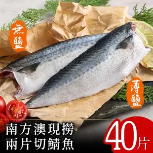 【北村漁家】南方澳現撈兩片切鯖魚40片(無鹽/薄鹽)