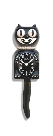 Classic Black Lady Kit Cat Clock 30s 40s 50s Rockabilly Retro