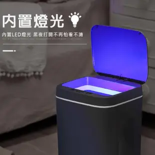 【E-Pin 逸品生活】現代風感應式垃圾桶16L(揮手感應/防潑水/LED)