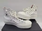 Converse CTAS Lift Hi Vintage White Leather Ruffle Lace Women's Platform Sneaker