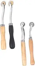 Tofficu 4pcs Leather Tracing Wheel for Sewing Crafts Spacing Wheels for Leather Handle Design for Accurate Marking and Scribing for Projects
