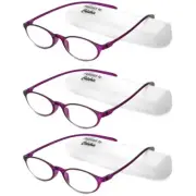 Calabria 719 Flexie Oval Reading Glasses +3.00 Violet (3pack) Men/Women Bendable