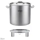 SOGA Stainless Steel 35cm Stock Pot with One Steamer Insert Stockpot Rack Stand