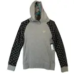 Fox Women's S Society Fleece Pullover Hoodie Gray & Black NWT