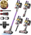 Cordless Stick Vacuum Cleaner 45Kpa 550W 90Min Runtime 2 HEPA Filters Purple