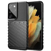 For Samsung Galaxy S21 Ultra 5G Case Rugged Shockproof Heavy Duty Anti Slip Protective Armor Case Cover (Black)