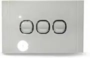 Saturn Double Power Point Switch White Real Glass Crystal GPO Slim Line Outlet