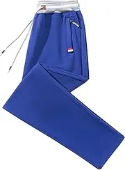 [FoxQ] Mens Sweatpants with Pockets Sports Joggers Athletic Running Casual Yoga Pants Loose Fit Straight Leg Open Bottom