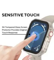 Tempered Glass Screen Protector, Protective Bumper for iWatch Case 44 mm