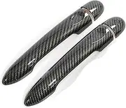 for Renault, Alpine Vision A110 2017 2018 2019 2020 2021 Carbon Fiber Car Door Handle Cover Styling Accessories Car Door Handle Cover(Black 2dr No Key No Button)