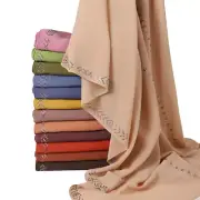 Chiffon Scarves Rhinestones Decoration Women Long Shawls Headscarves Wraps Soft