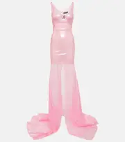 [David Koma] David Koma Sequined sheer gown AU 14 pink