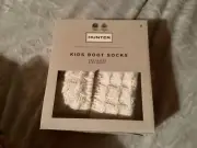 hunter kids cable boot socks hunter white stitch cable med 11-13 kids