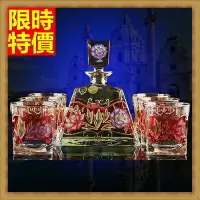 在飛比找樂天市場購物網優惠-酒具套組套組含酒瓶+酒杯-玻璃瓶手工彩繪精美豪華7件套酒具用