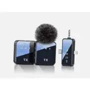 TX 3 in 1 Microphone for iPhone/Android/Camera, Wireless Lavalier Black-3 in 1